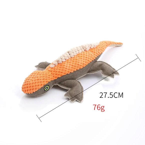 Lizard-Shaped Soft Stuffed Plush Dog Chew Toy for Fun and Play - Picture 3 of 7